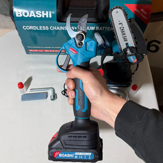 Aku makaze + Aku šega sa dvije baterije od 21V(10.0 Ah)