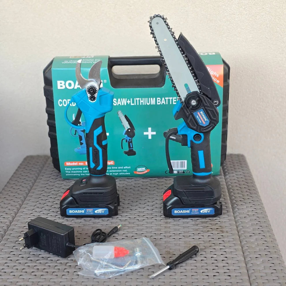 Aku makaze + Aku šega sa dvije baterije od 48V(3Ah)