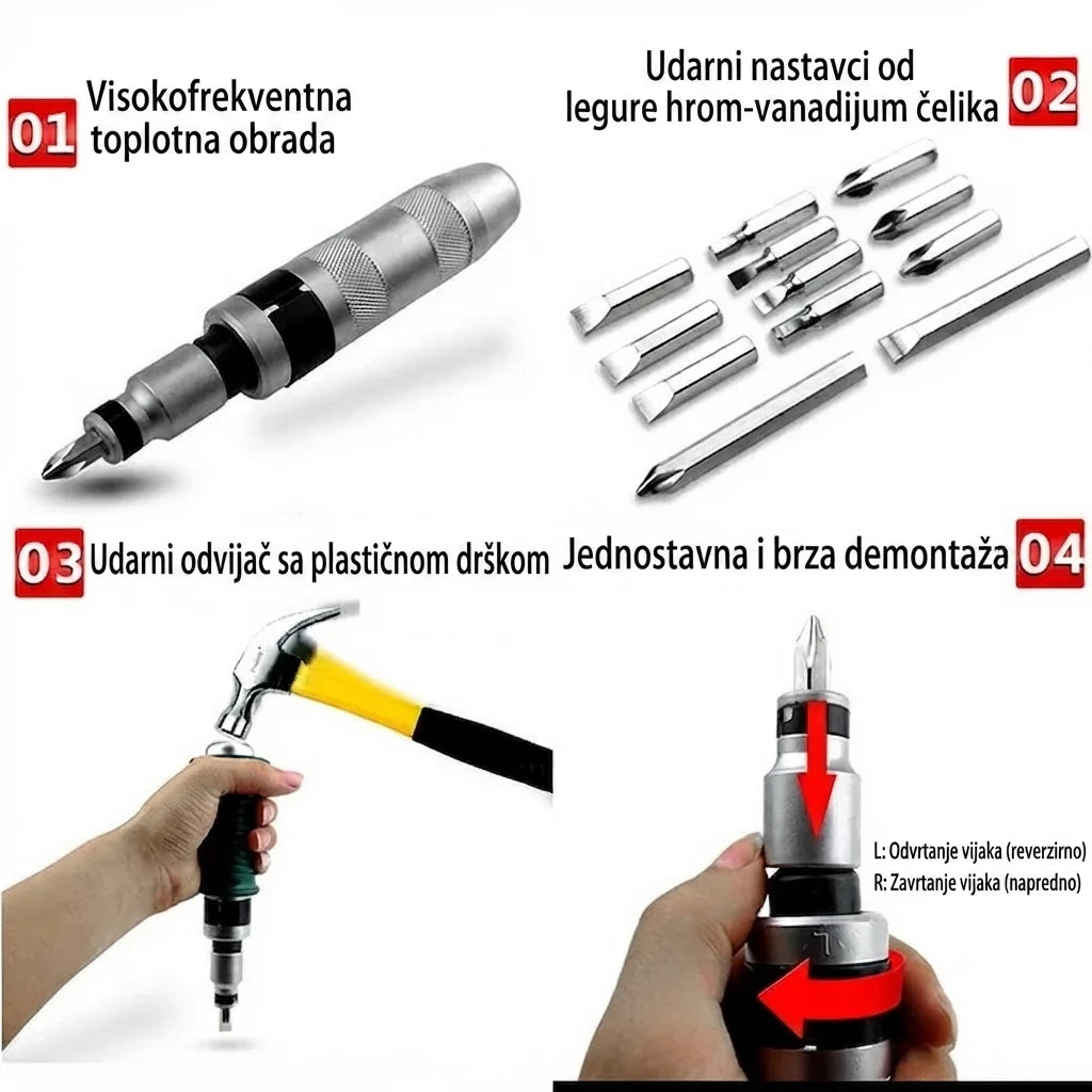 Profesionalni Set Udarnih Odvijača u Metalnoj Kutiji | 18.00€