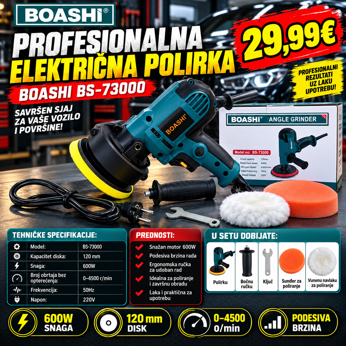 Boashi Polirka 600 W