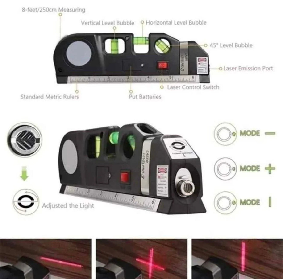 Laserska Multifunkcionalna Libela 3u1