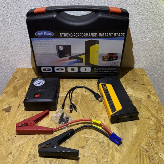 Jump Starter 3u1 višenamjenski set starter za akumulator i kompresor za auto velike snage